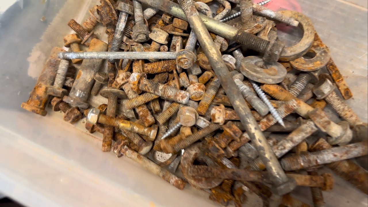 Cleaning rusty nuts and bolts