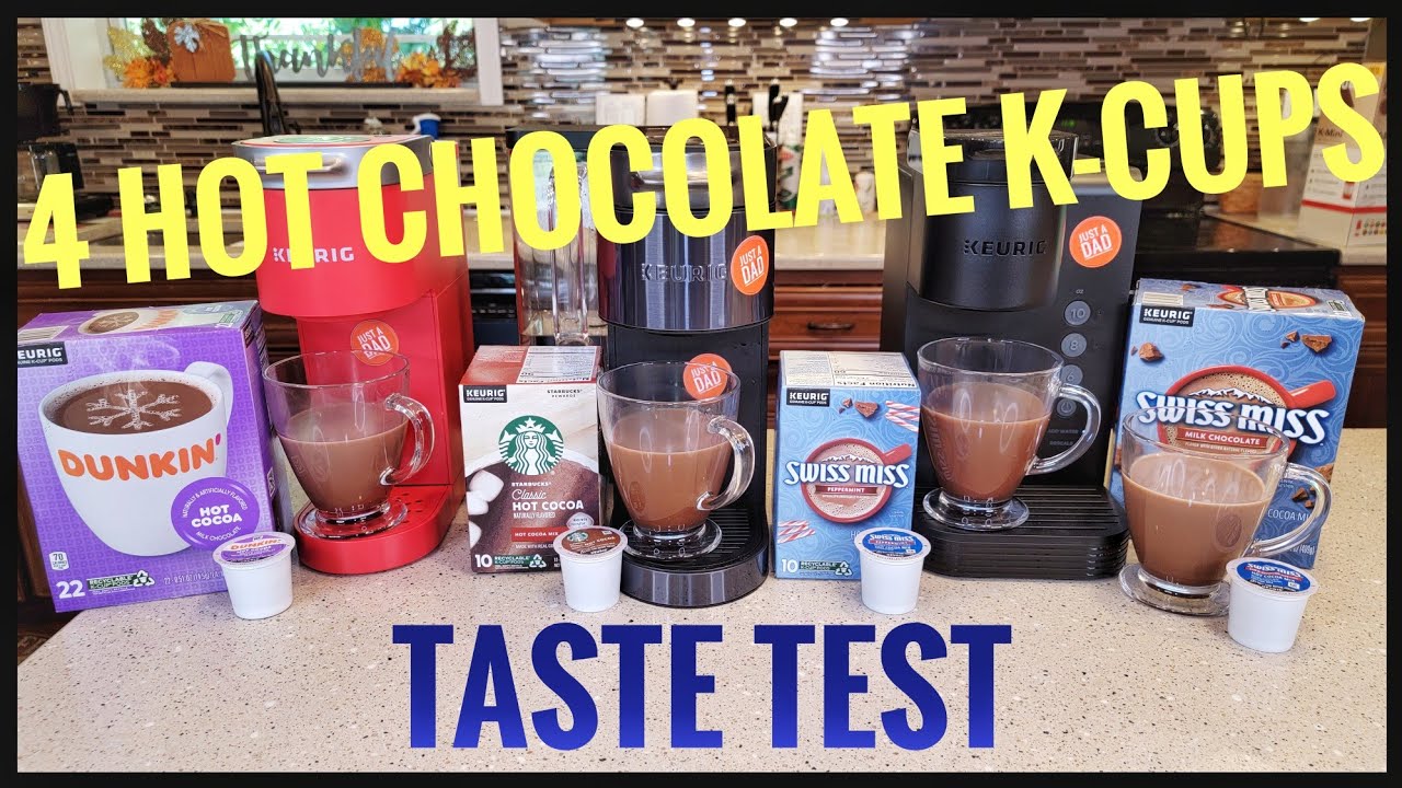 Тест на вкус горячего шоколада Starbucks Dunkin Donuts Swiss Miss K Cup в мини-кофеварке Keurig K...