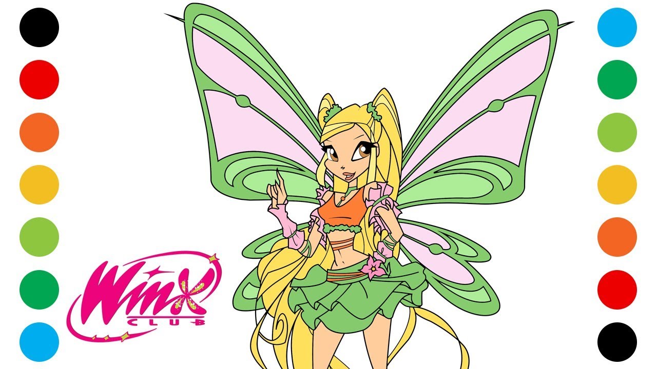 Winx Club Stella Sophix Coloring Pages for Kids | Digital Coloring