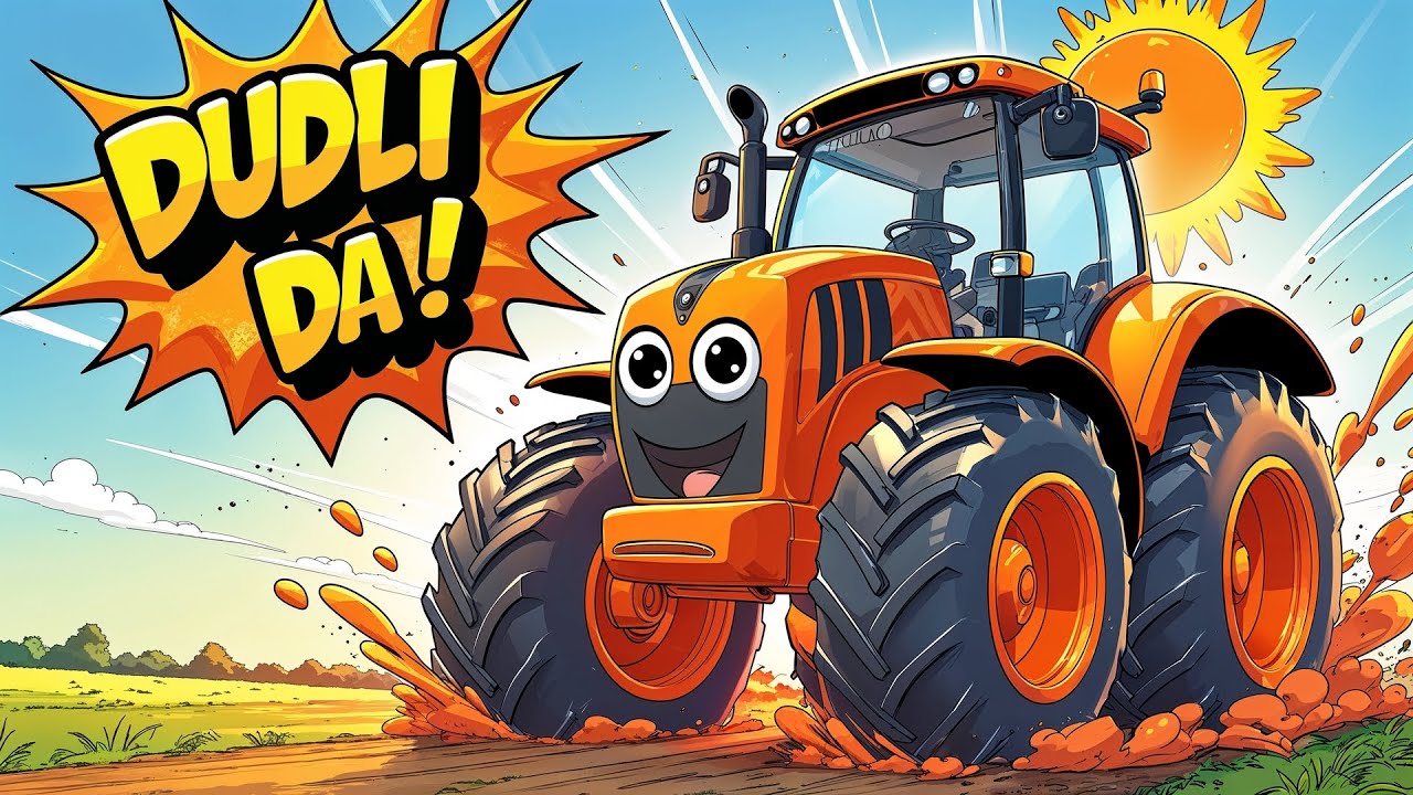 Traktor drn-drn 🚜 | Vylep&scaron;en&aacute; p&iacute;snička o traktoru pro děti | Dudli d&aacute;