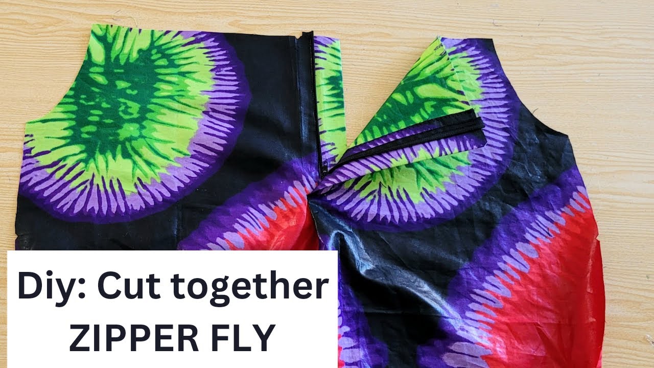 How to Attach a Zipper on a Cut together Zipper Fly. Easy and detailed