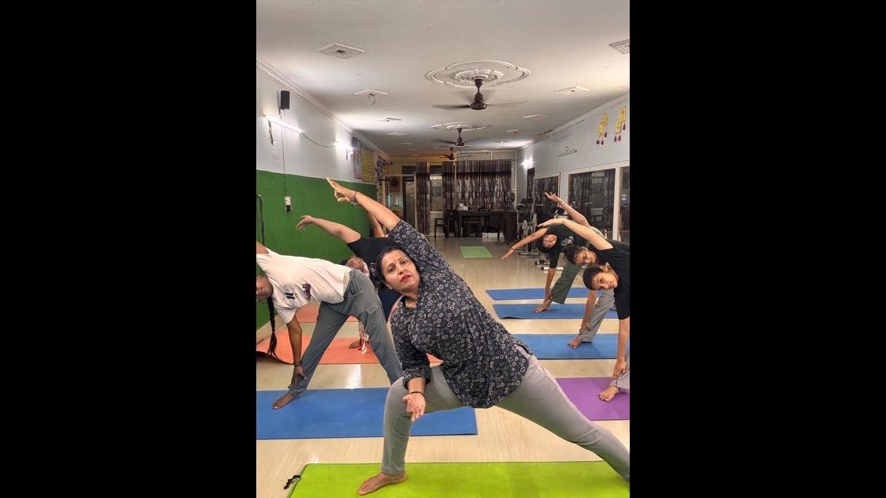 Morning Yoga teaching session with Dr. Sandhya