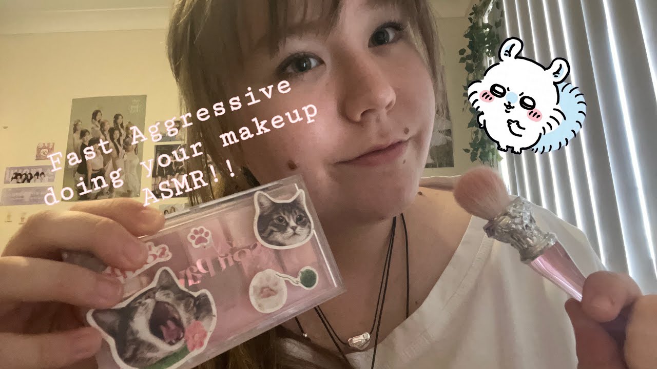 ASMR doing your makeup fast and aggressive lofi!! 