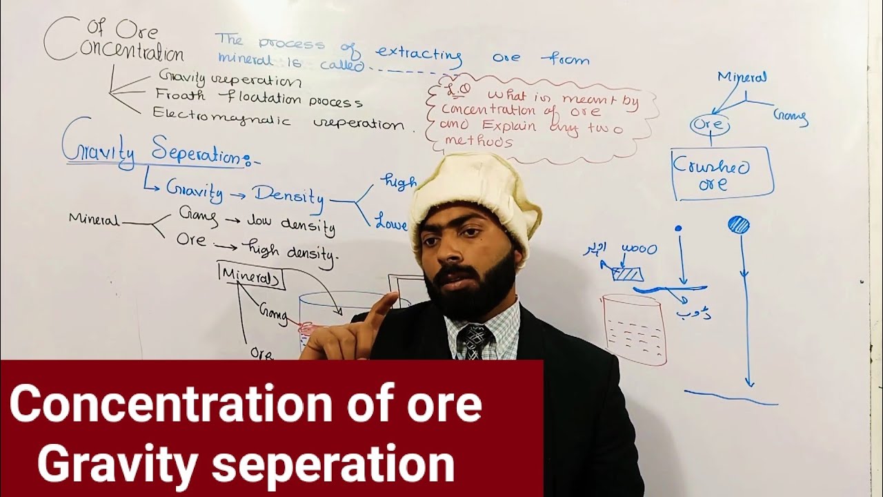 Gravity separation  || Concentration of ore ||  10th class chemistry || ch.no.16