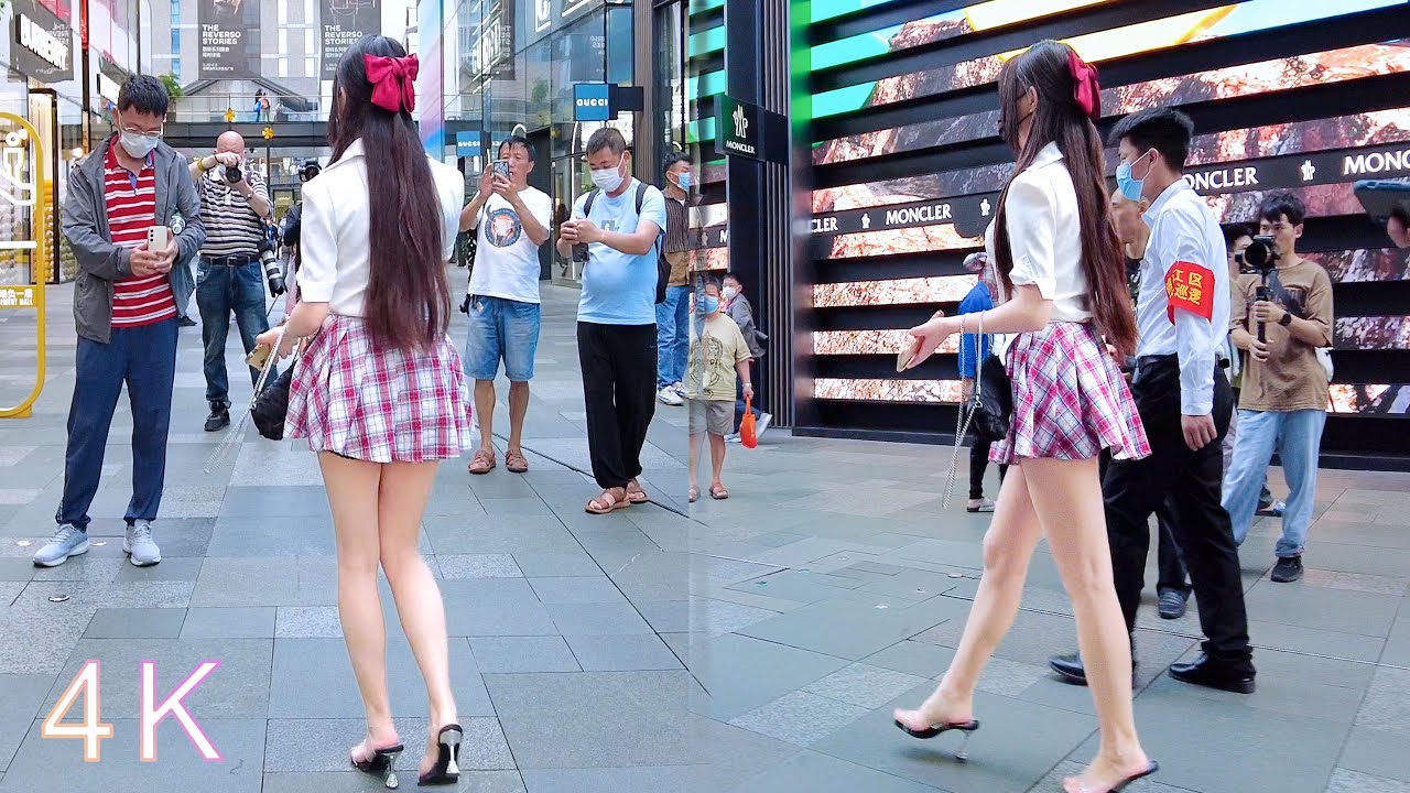 城市中的JK短裙長腿美女 | JK costume Street Scenes | JK girl Asian Leg Mejores Street Fashion 2023 Mini Skirt