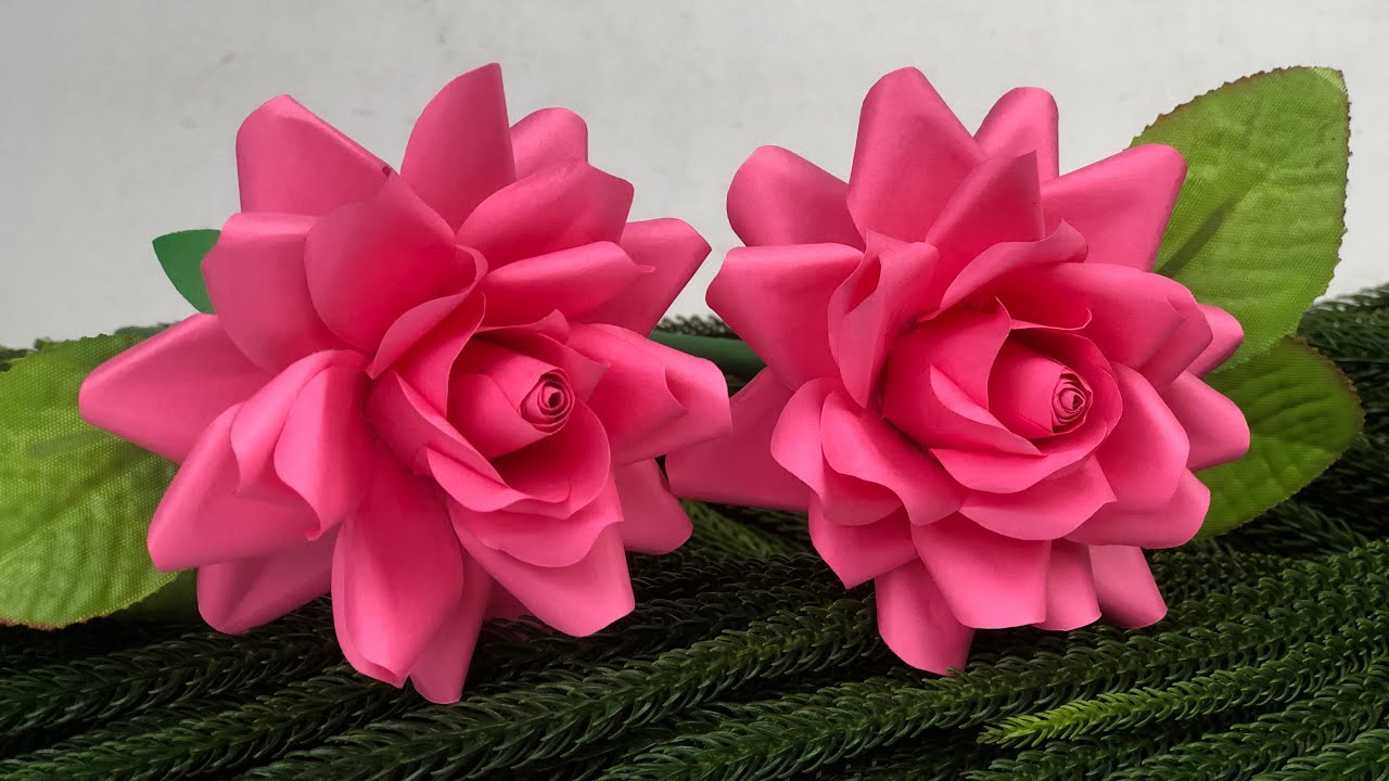 Easy And Beautiful Paper Flower Making | Rose Flower Making | Beautiful Paper Flowers | Paper Craft
