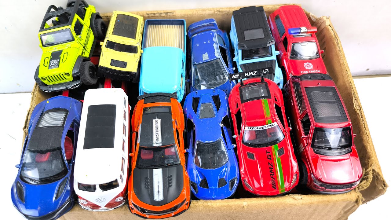 Box Full of Model Cars -Mazda Mx5, Koenigesgg Jesko, Lamborghini Scv12, Byd Yang Wang U8, Toyota Car