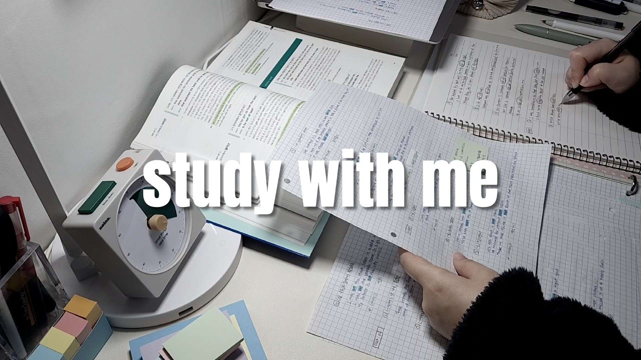 STUDY WITH ME | 2hr | 스터디윗미 | Background noise, no music, no break | pencil asmr