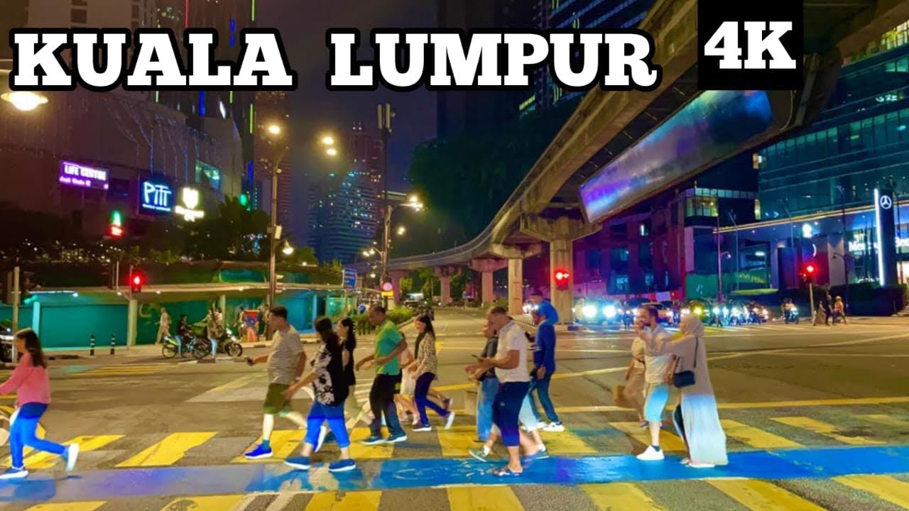 The Night Life Of The Colorful City Kuala Lumpur Malaysia 4K Night Drive