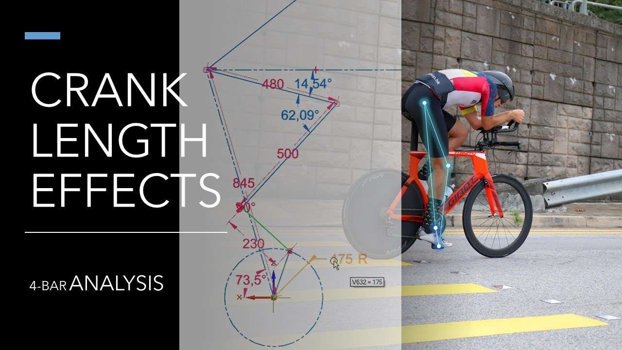 Bicycle Crank Length Debunked: Position and motion analysis using 4-bar linkage.