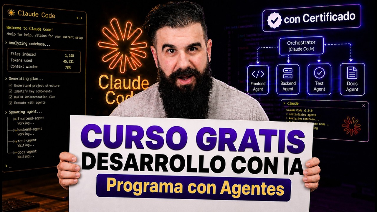 Curso de DESARROLLO con IA con AGENTES (m&aacute;s Certificado) - con Brais Moure