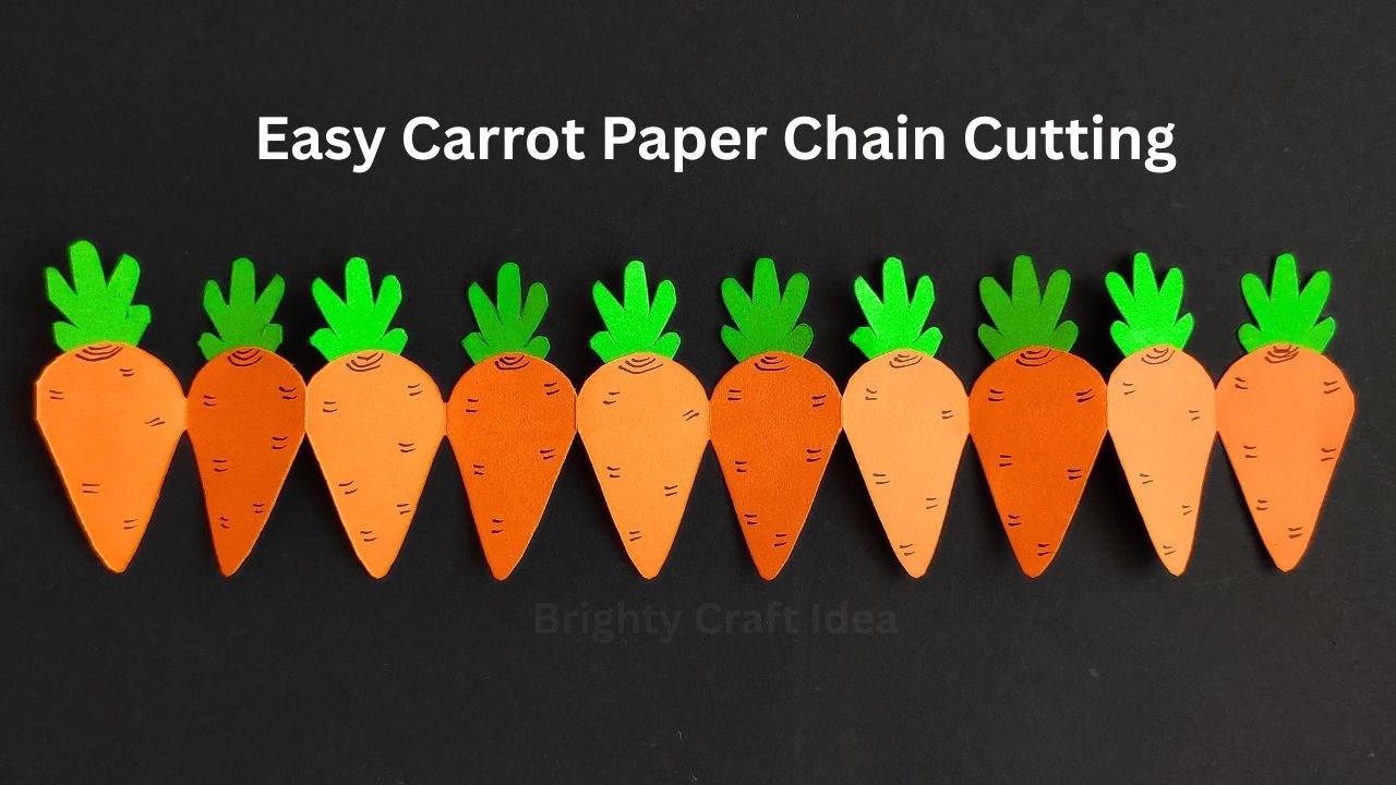 Carrot Paper Chain | Paper Chain Cutting | Bunny Carrot Border Design | Easter Craft | Paper Craft