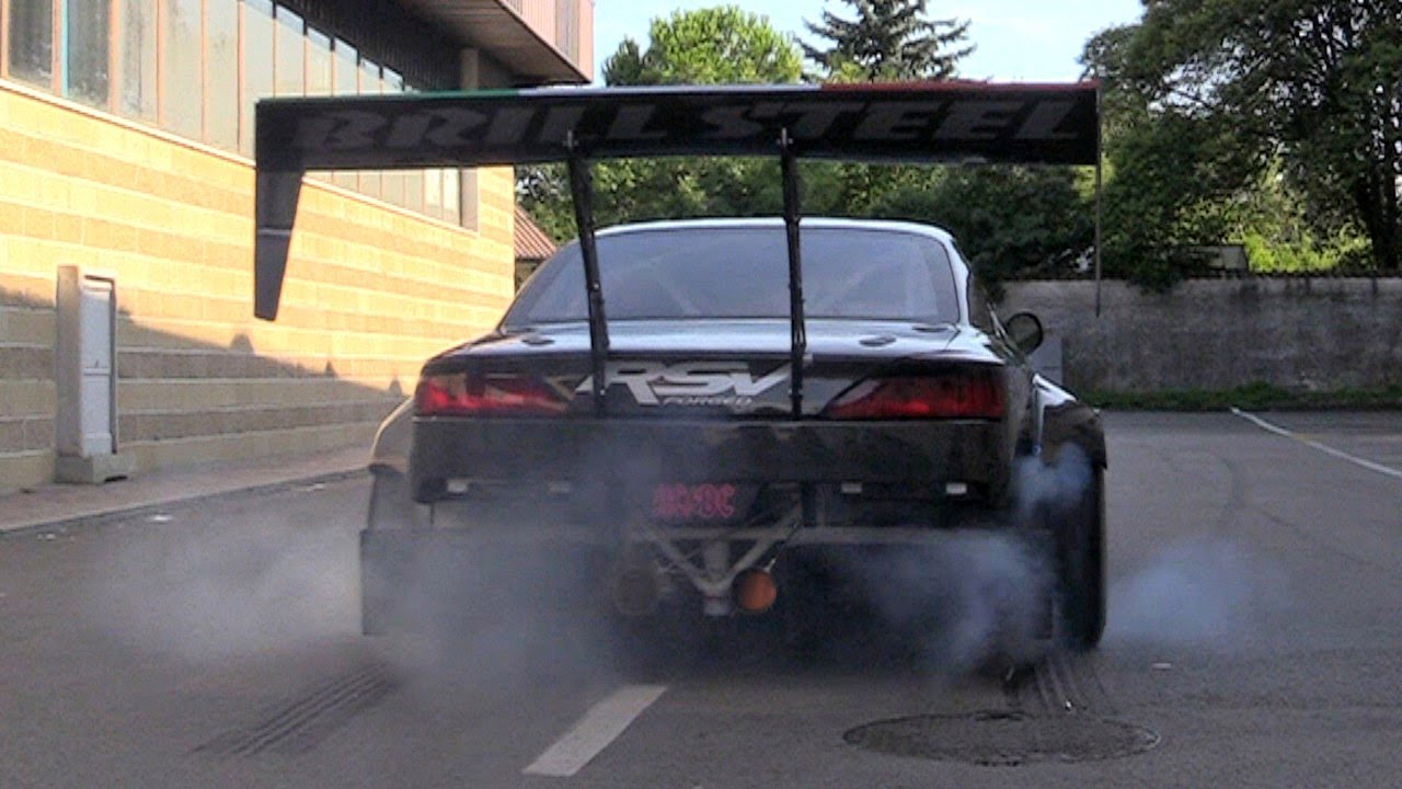 Brill Steel' 720hp V8 Carbon Nissan S14.5 Start Up & Burnout