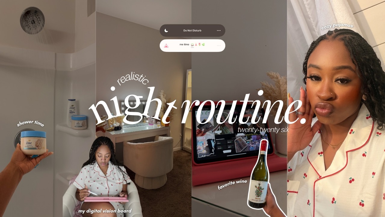 My Realistic Night Routine 🌙 | Coming Home, Shower, Wine & Creating My 2026 Vision Board