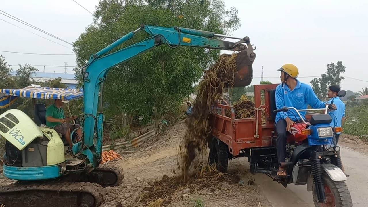 xe ba gác chở đất - cơ giới nhà nông