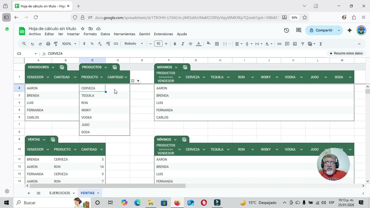 Funciones En Google Sheets