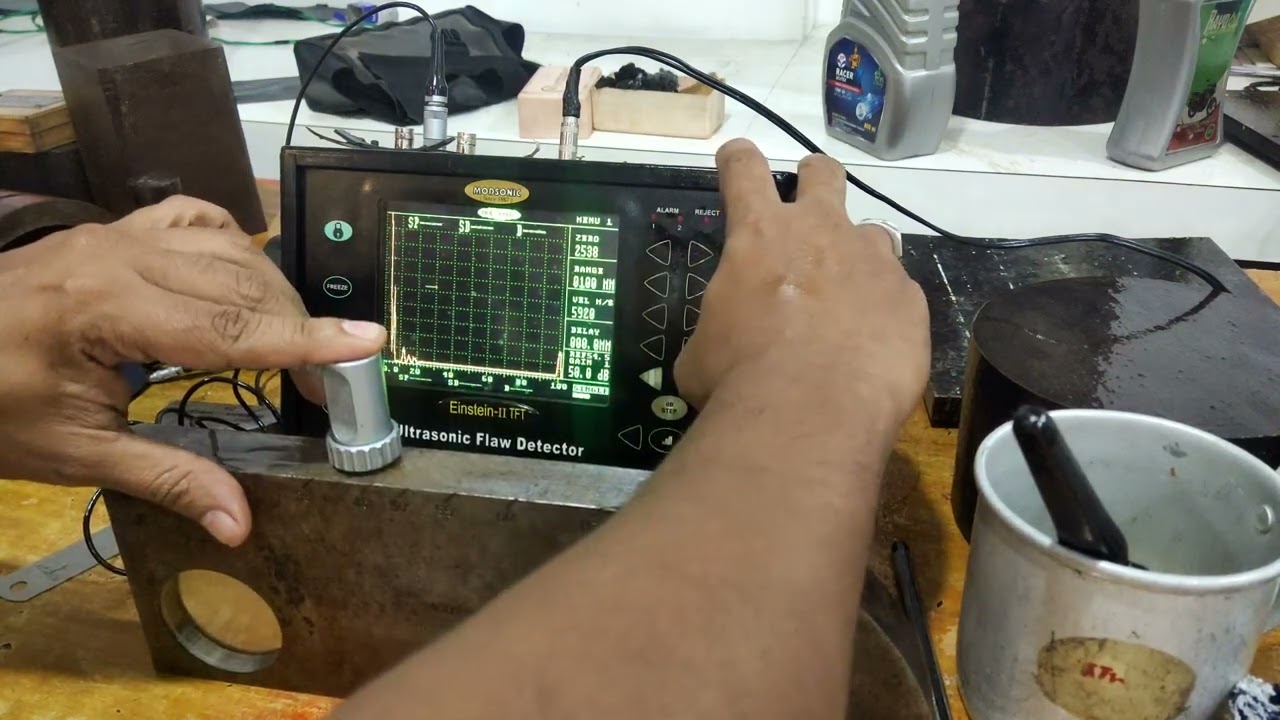 Ultrasonic Testing Practical Part -15 (Normal probe Sensitivity checking)