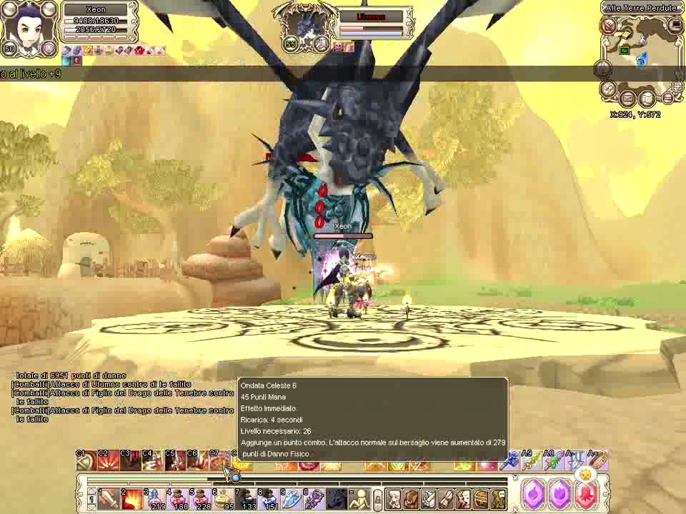 Grand Fantasia Italia - Xeon, lvl 50 Paladin vs Utumno (Guild Boss 55) - PVE - Leeron - MMORPG