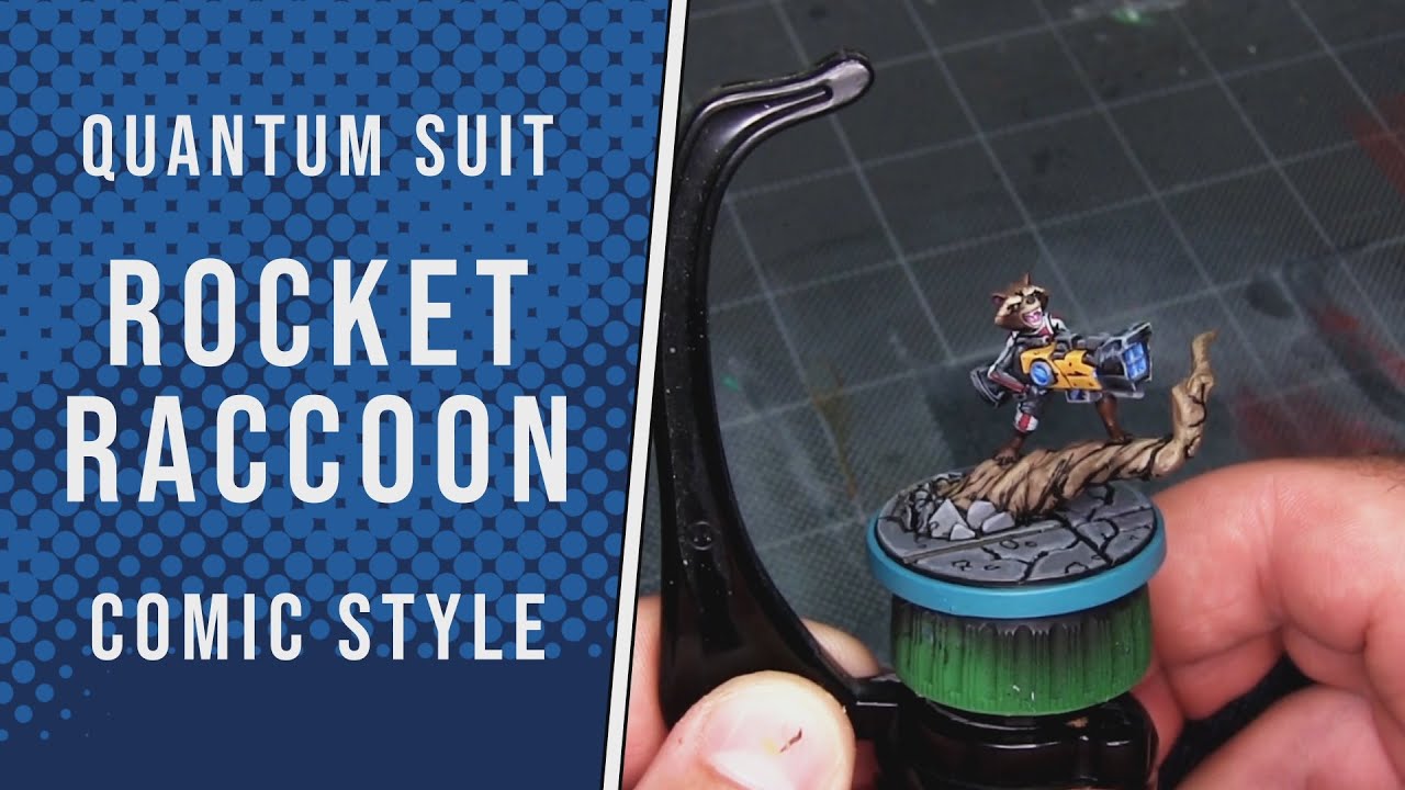 Painting Rocket Raccoon from Marvel Crisis Protocol | Quantum Suit Comic Style Tutorial!