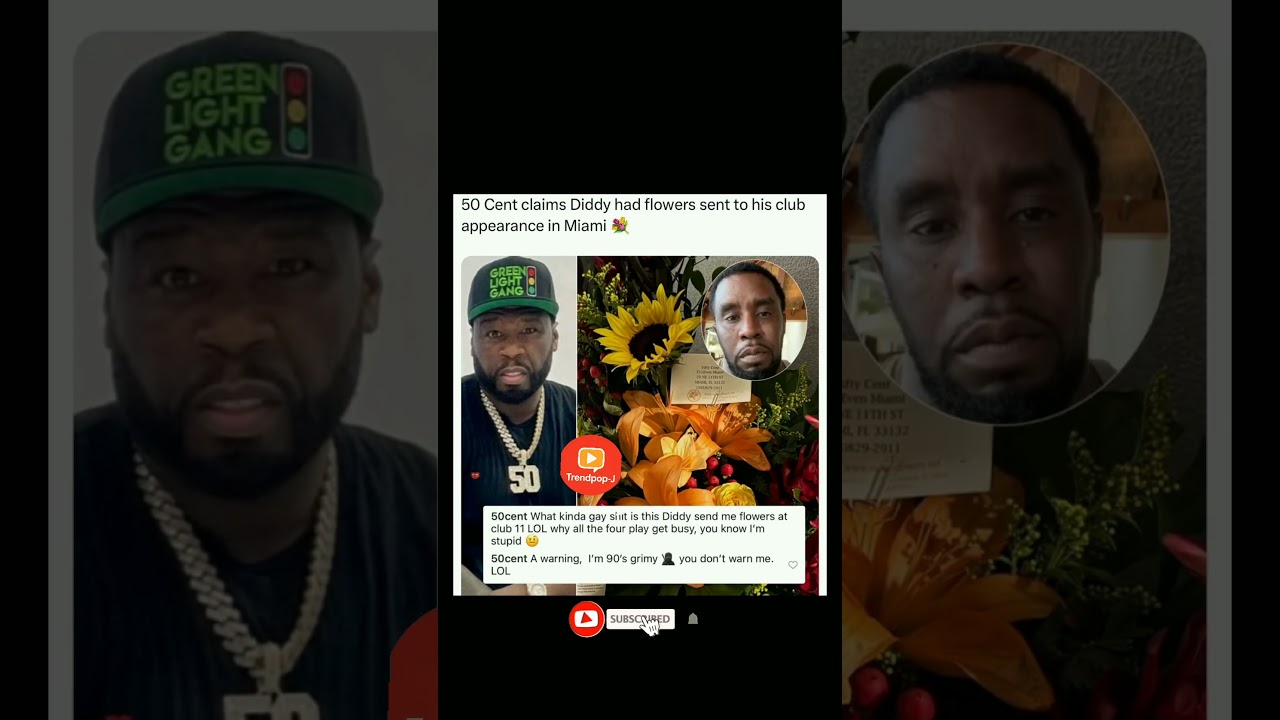 💐🔥🔥50 Cent just called out Diddy for sending flowers#50Cent #Diddy #HipHopBeef #ClubLife #Miami
