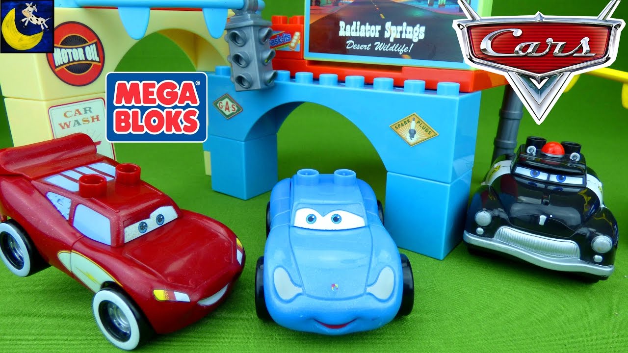 Disney Cars Glow in the Dark Mega Bloks Toys Supercharged Cruising Lightning Mcqueen & Sally Toys!