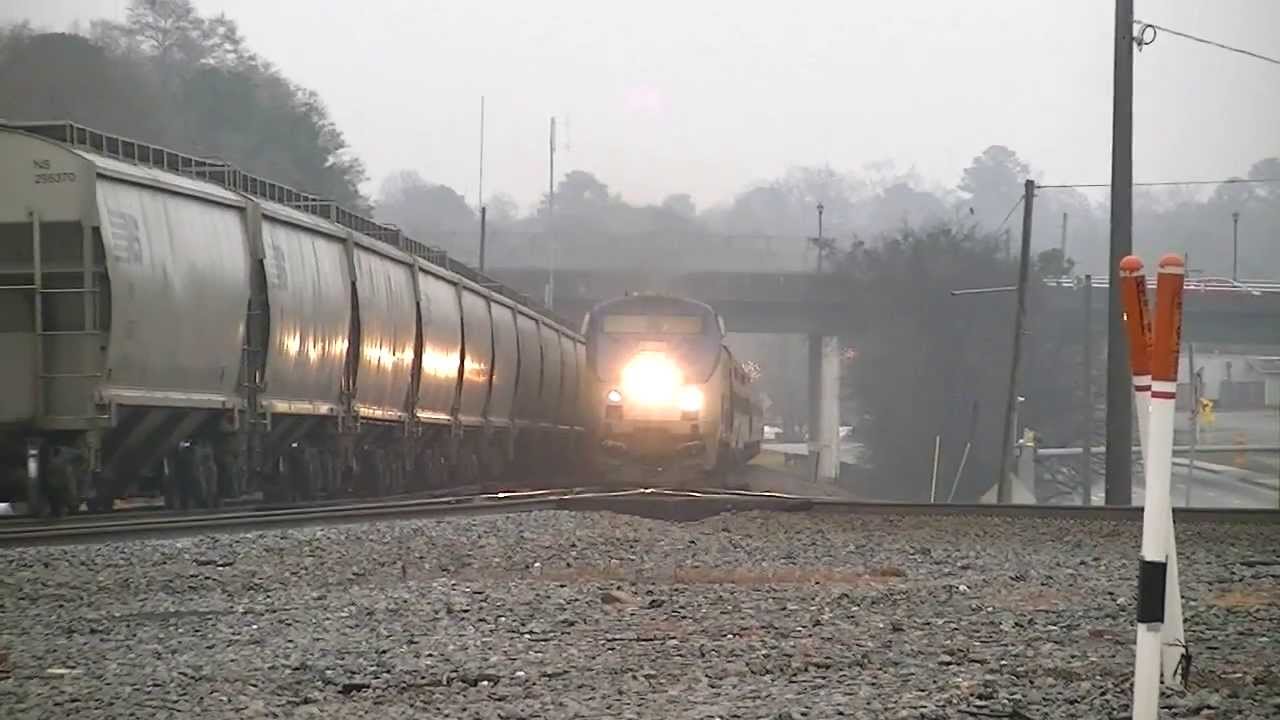 Norfolk Southern 52D SB Grain Meets The Amtrak Crescent #19 in Austell,Ga 12-03-2013©