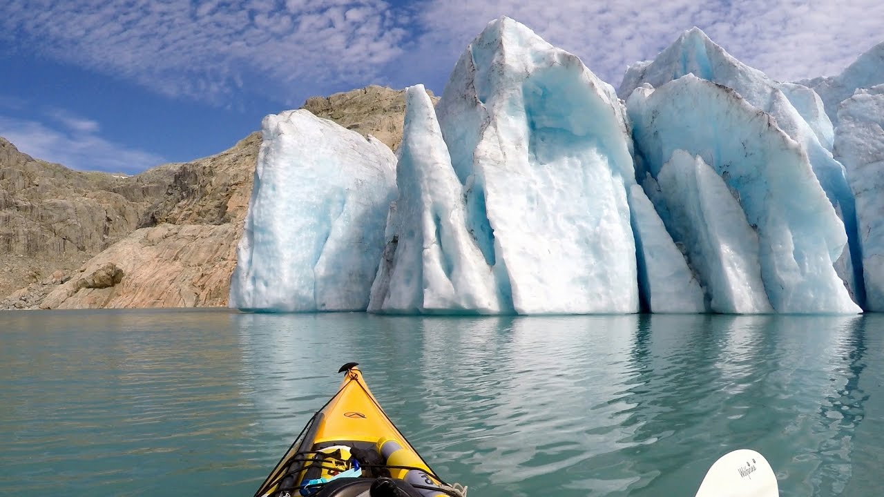 From fjord to glacier.  Kayaking in western Norway.  4k  H264