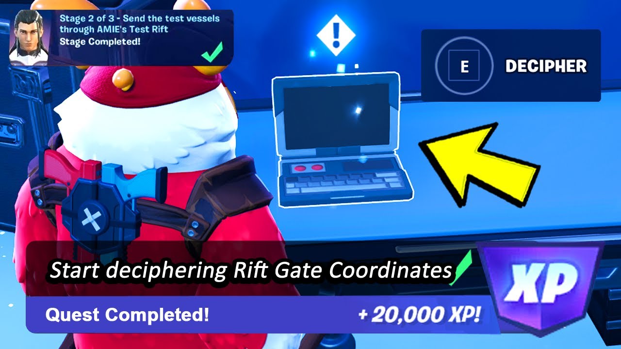 Start deciphering Rift Gate Coordinates - Fortnite Oathbound Quests