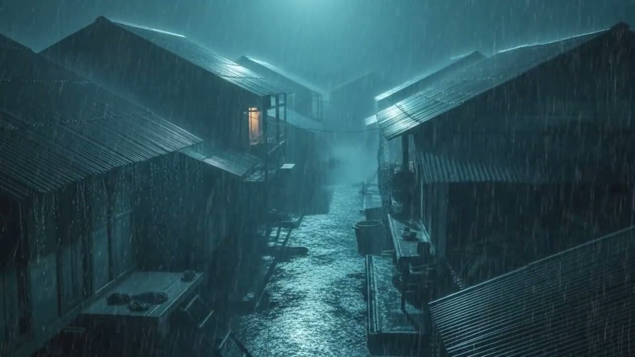 Heavy Rainfall & Thunder – Sleep Instantly with Powerful Night Rain Ambience