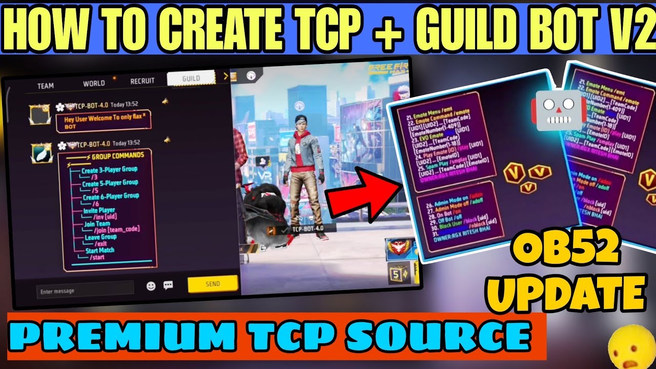 HOW TO CREATE TCP + GUILD BOT V2 🤖 | FREE FIRE BOT VERSION 2