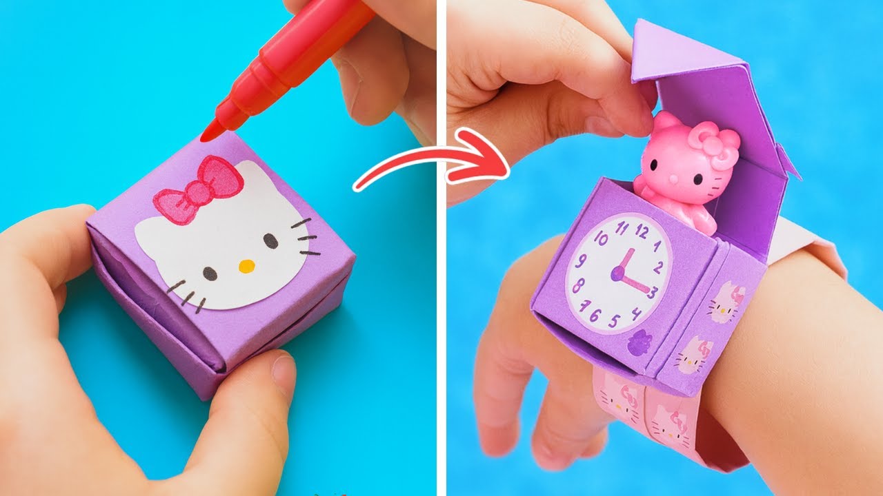🐱 Sangat Lucu! 🎨 Ayo Kita Buat Jam Tangan dari Kertas