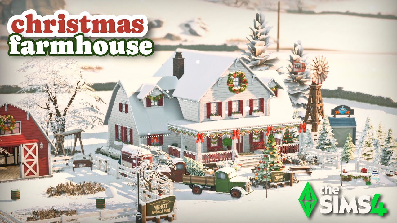 Уютный рождественский фермерский домик 🎄 | The Sims 4 Быстрая сборка