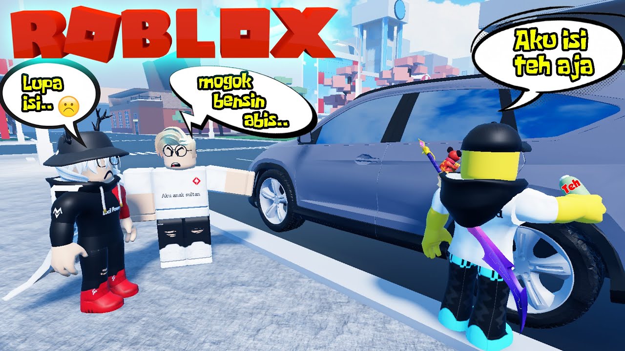 BANG CUPU MOBILNYA MOGOK HABIS BENSIN DI ROBLOX!! TAPI DIISI TEH SAMA MIKACIL!!