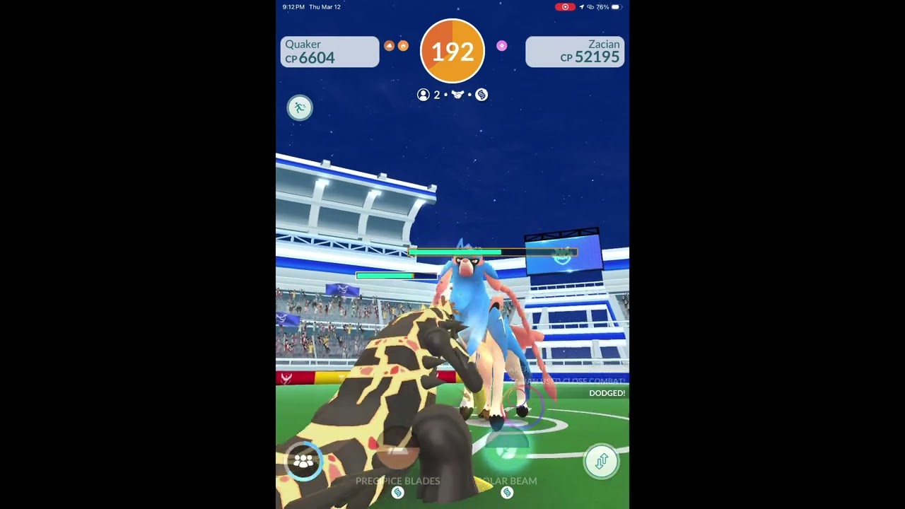Snarl/close combat zacian hero duo Pokemon go (primal groudon only) WB