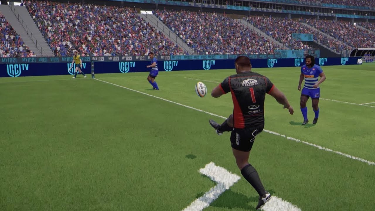 Rugby 25 - Bug Report - Ai Props kicking ball at halftime to sideline. Ai In Goal Area.