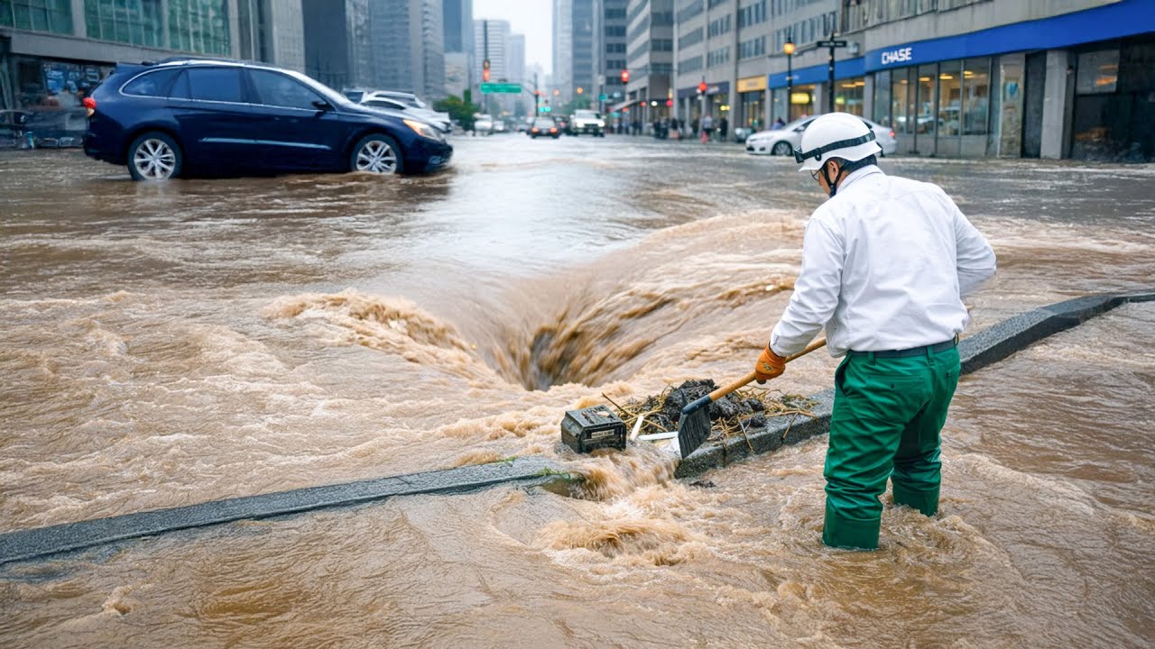Extreme Culvert Cleaning Massive Debris Removal Satisfying Results