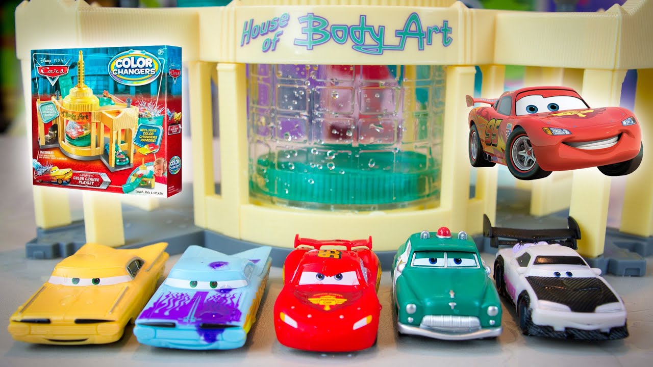 Cars Color Changers 2015 Series Lightning McQueen Disney Cars Color Change Ramone's Playset
