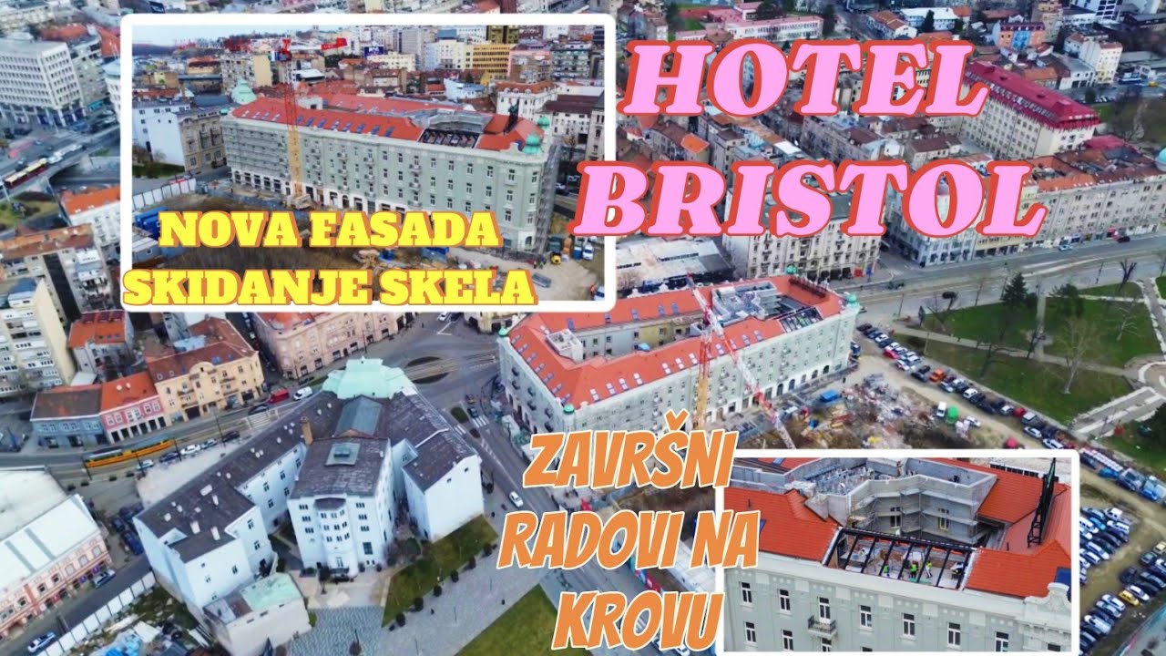 Hotel BRISTOL završno postavljenje KROVA uz skidanje skela posle radova na fasadi,sjaj starog Hotela