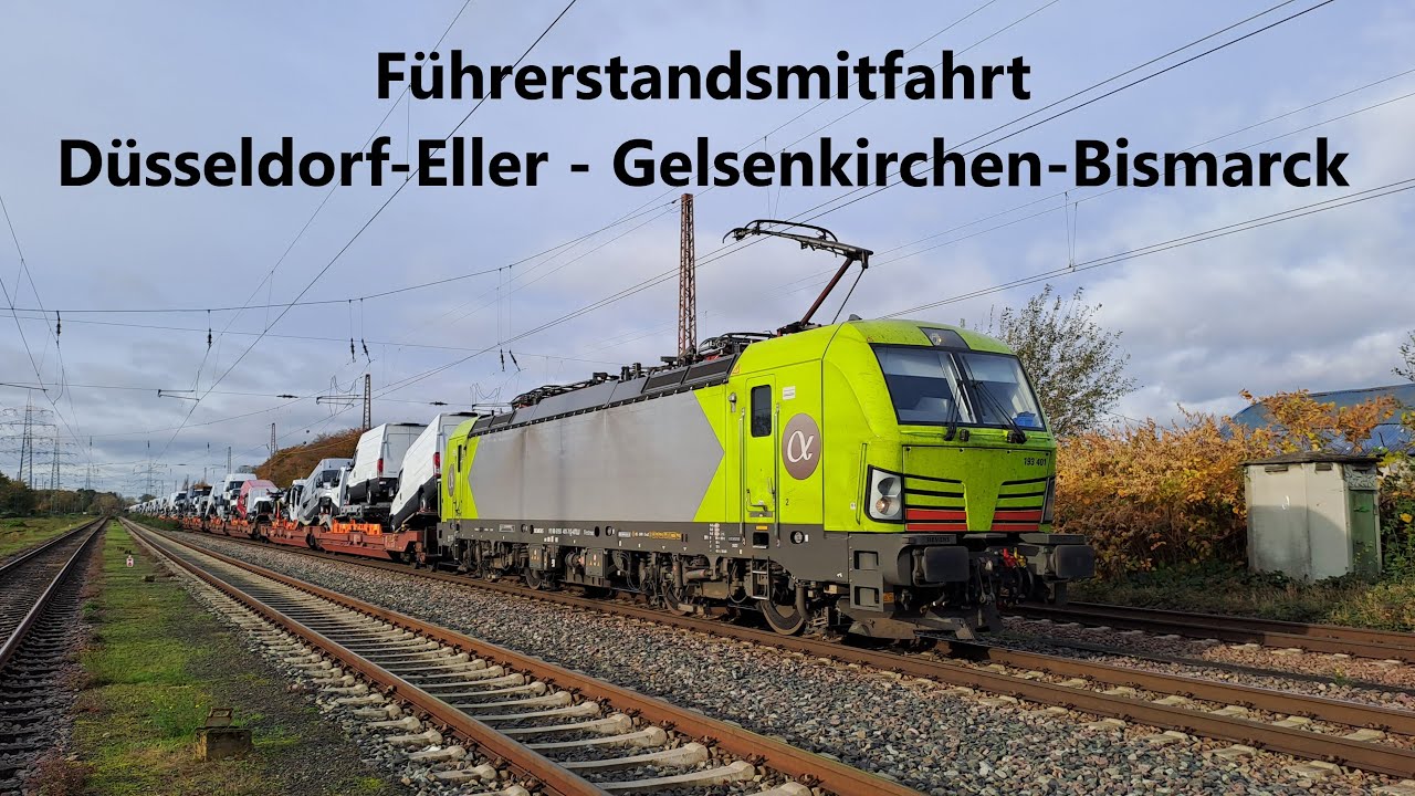 Führerstandsmitfahrt von Düsseldorf - Eller nach Gelsenkirchen - Bismarck, mit dem Vectron unterwegs
