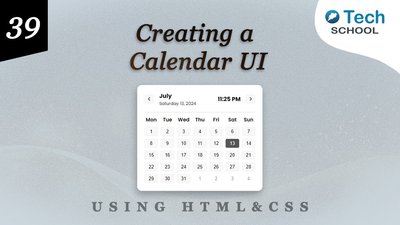 Creating a Calendar UI with HTML & CSS