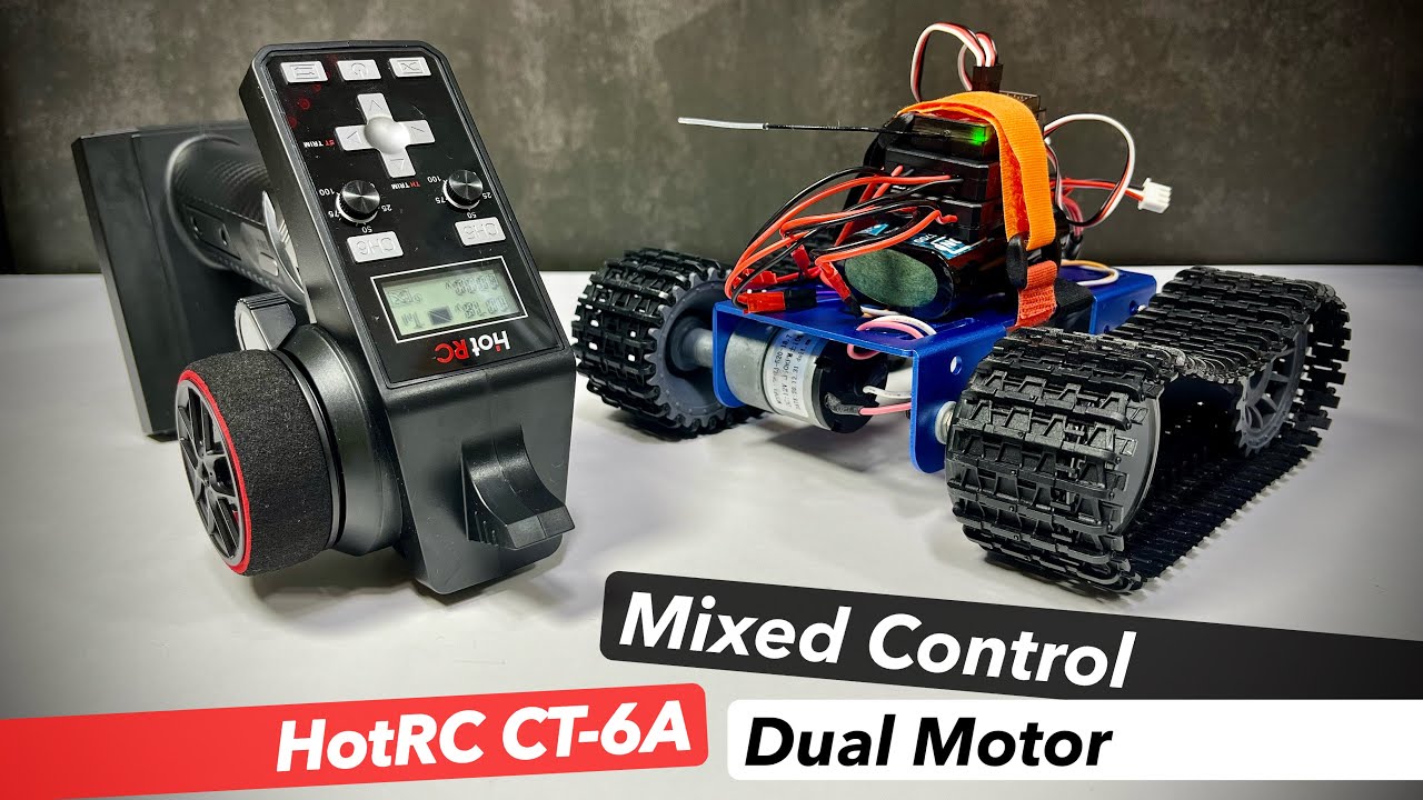 How To Mixed Control Dual Motor | ควบคุมรถตีนตะขาบด้วยรีโมท HotRC CT-6A