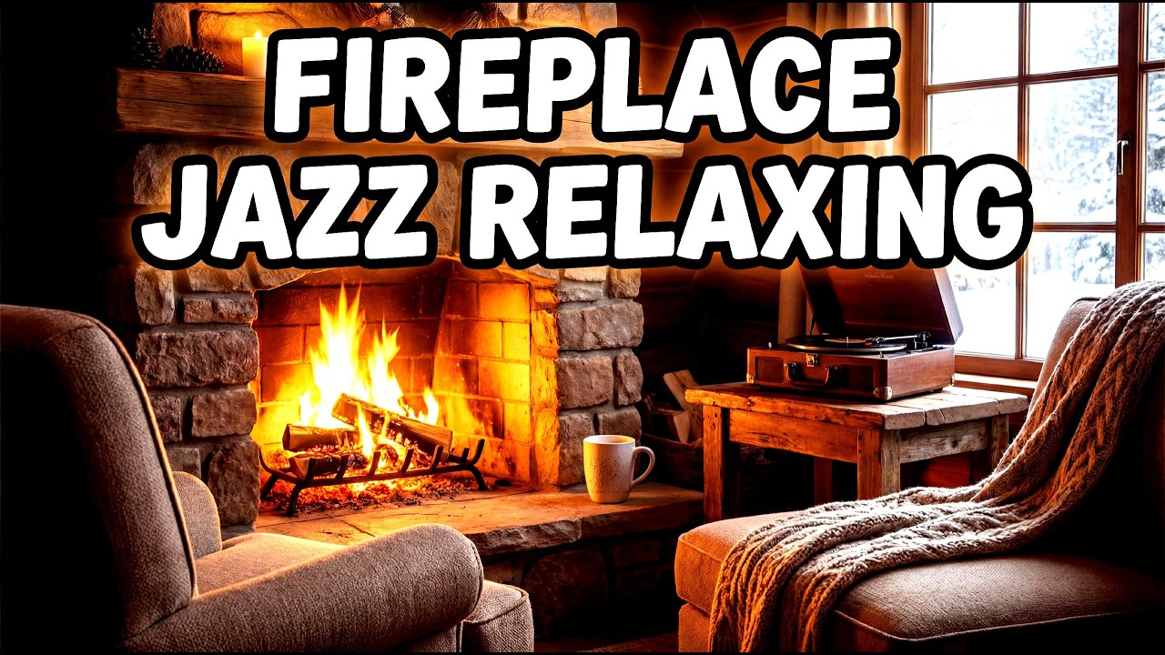 Fireplace Jazz for Work & Study – 4K Cozy Winter Ambience with Crackling Fire for Deep Focus & Calm