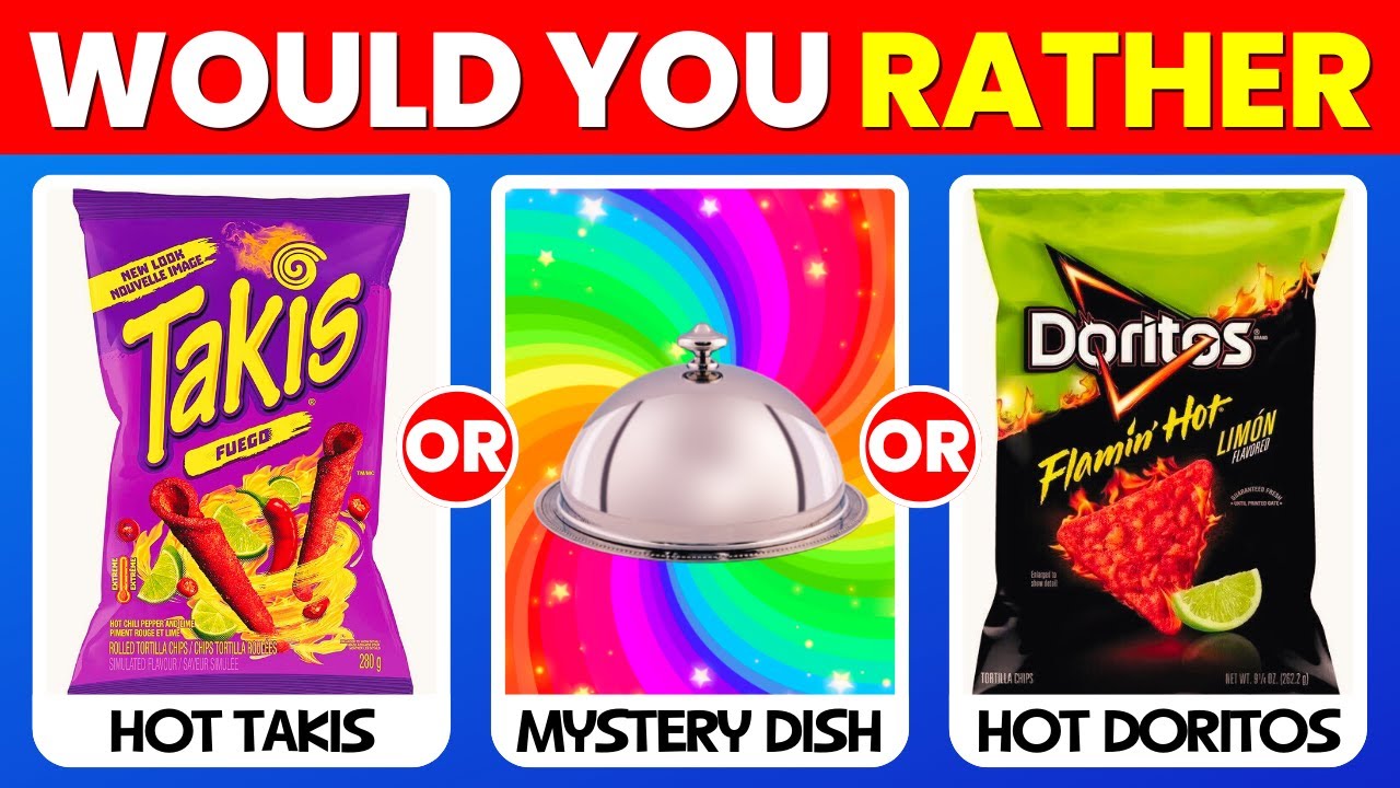 Would You RATHER...? Pick one, kick two&ndash; MYSTERY DISH 🍔❓🍕 | JUNK FOOD Edition 🍬🍭🍩  #quiz  #food