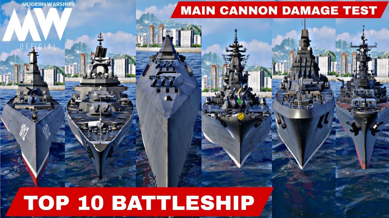 Top 10 All battleship Main Cannon damage & Accuracy test🔥- Modern Warships