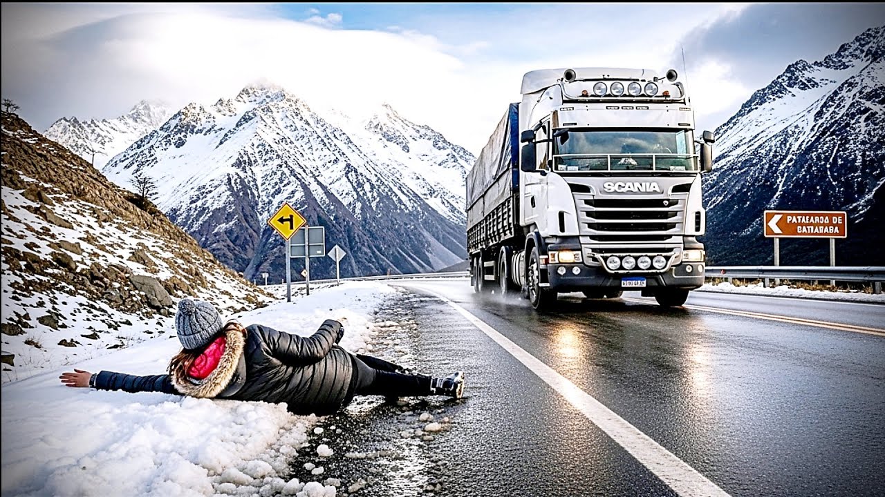 CAMIONERO CRUZABA LOS ANDES… PERO UNA MUJER CONGELADA CAMBIÓ SU RUMBO.