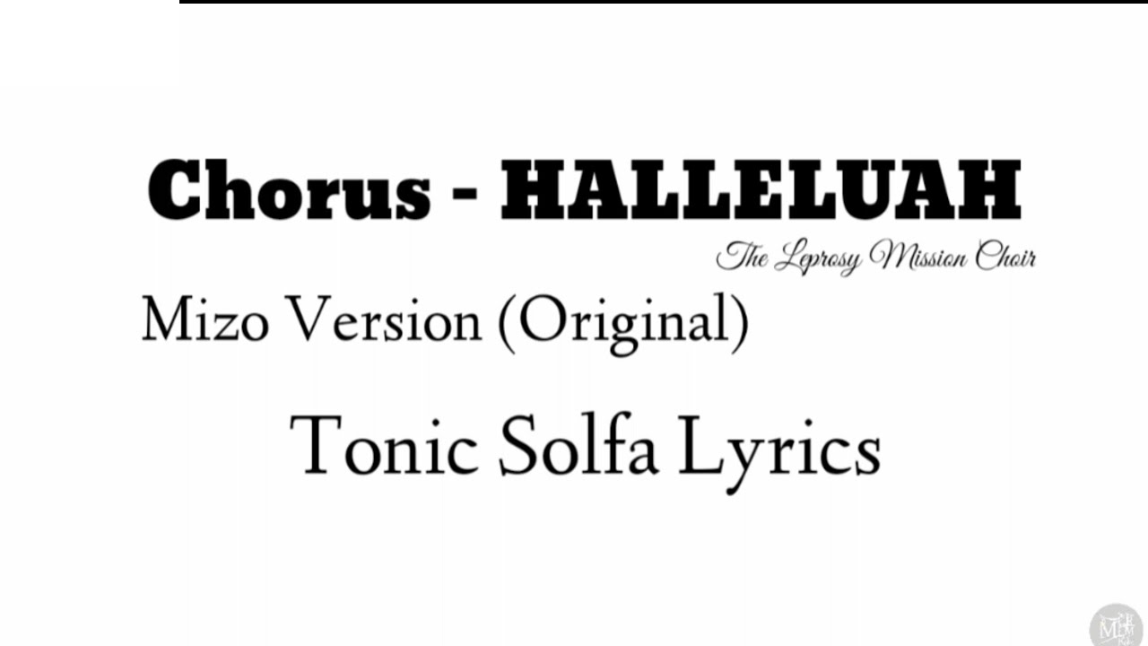 Chorus - Halleluah  | Tonic Solfa Lyrics