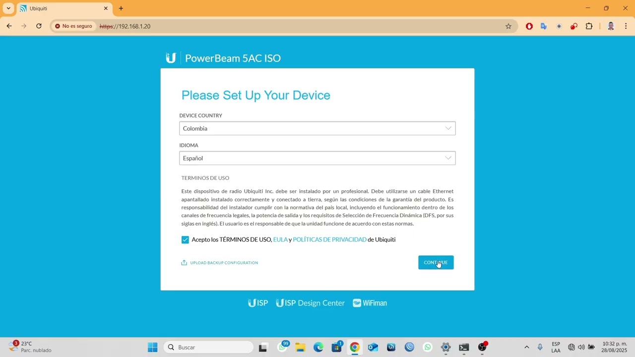 Configuracion de antenas ubiquiti - Powerbeam 5AC Gen2
