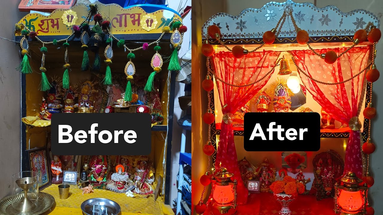Mandir Makeover for Festival| Navratri Decoration Ideas| Diwali Decoration Ideas| Mandir Decoration