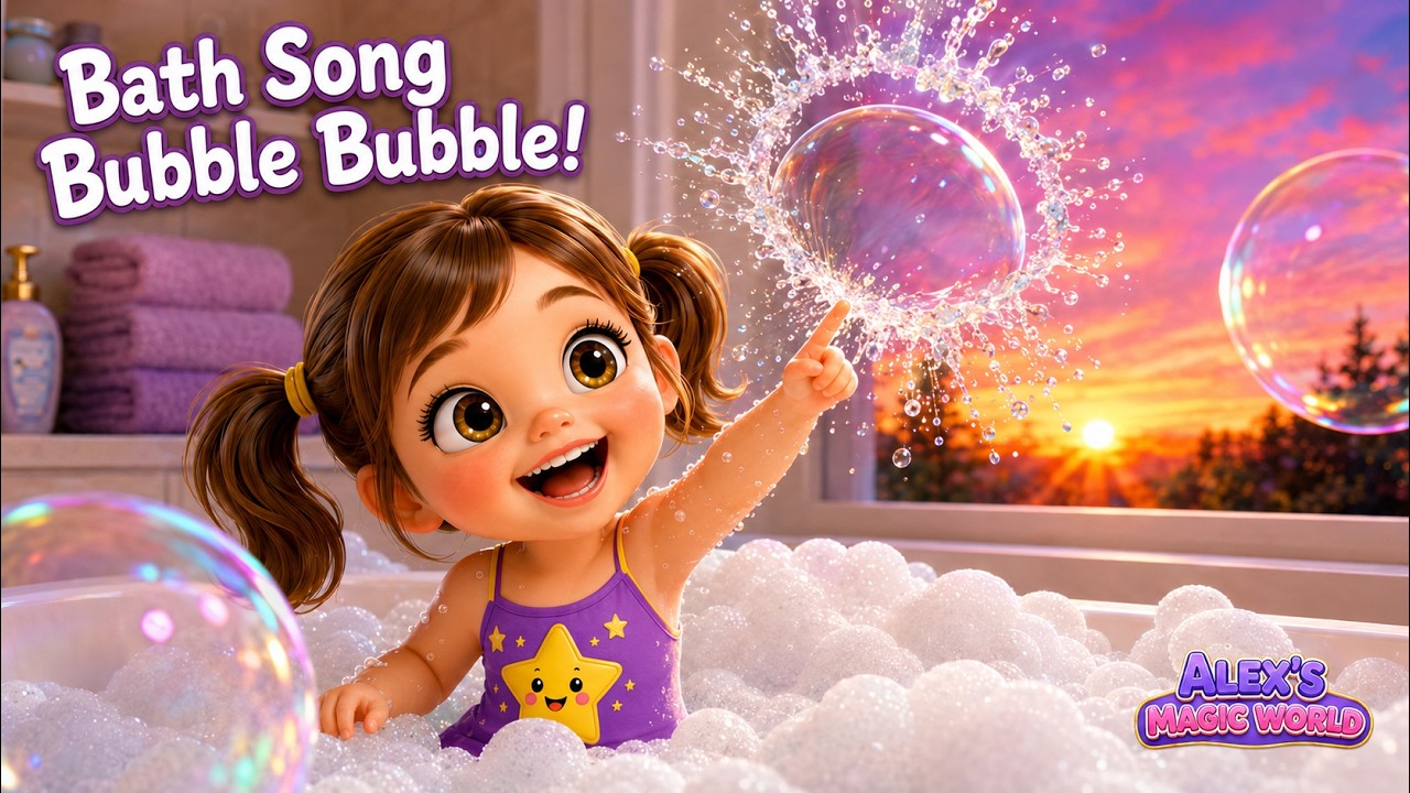 Bath Song 🛁 Bubble Bubble! | Bath Time Fun with Alex & Luna | Alex's Magic World