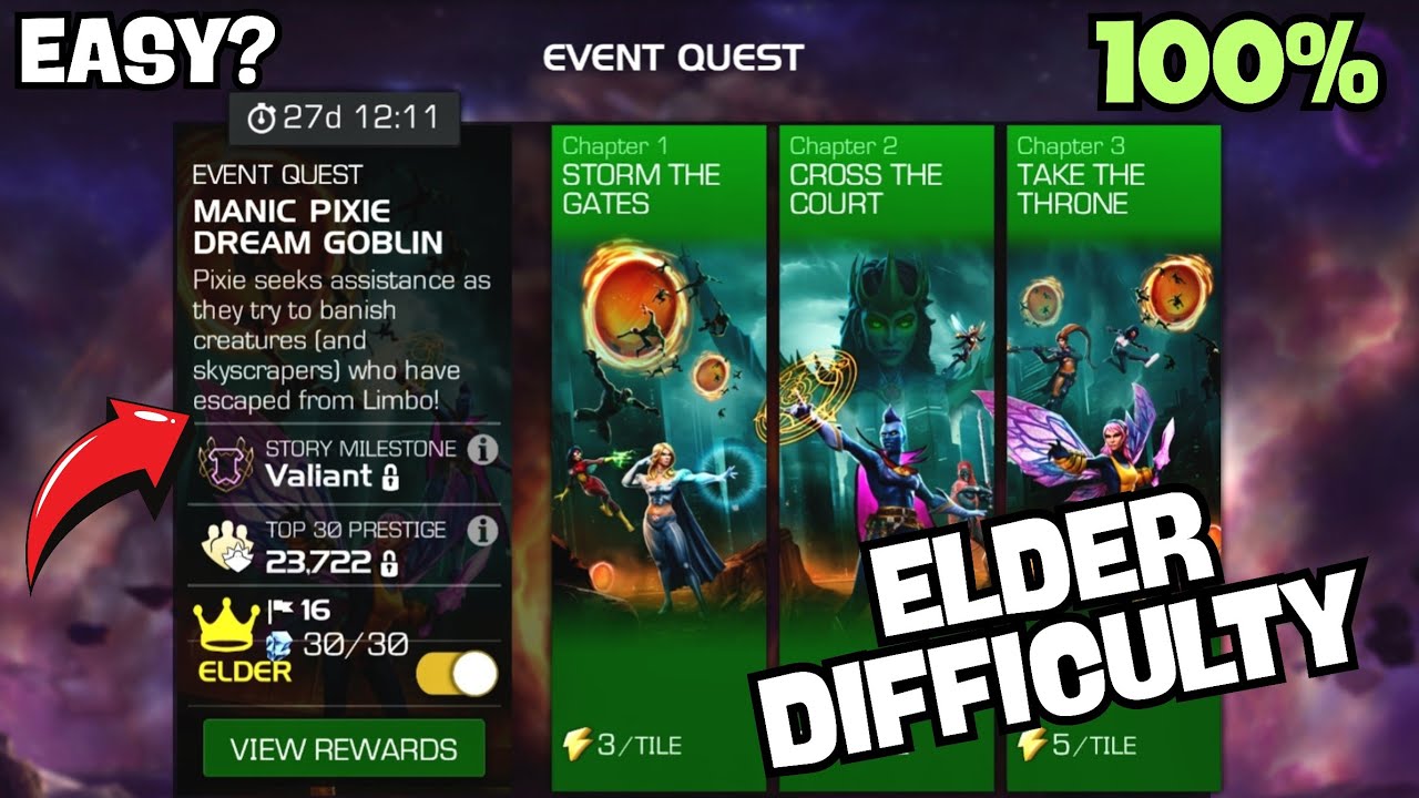 COMPLETING ELDER DIFFICULTY (MONTHLY QUEST) - MCOC